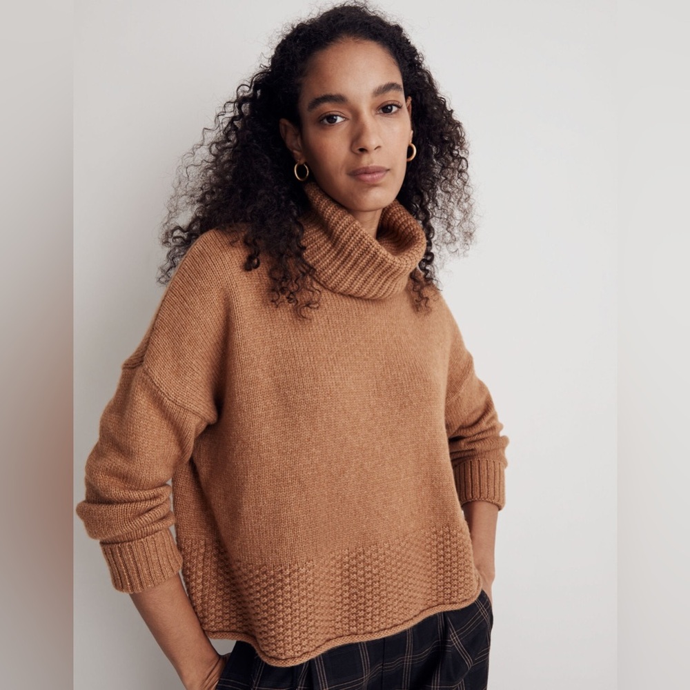 Madewell Sadler Turtleneck Sweater XXS Heather camel